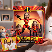 Load image into Gallery viewer, Incredible Mom - Customizable Superhero Acrylic Plaque Gift for Moms, Grandmas, and Special Women Shaped Plaques PopCulturePrints
