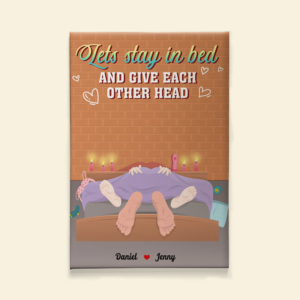 Custom Couple Poster: Let's Stay In Bed Poster & Canvas PopCulturePrints