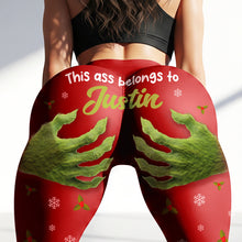 Load image into Gallery viewer, “This ass belongs to [Name]” - Naughty Couple Hands Leggings - Personalized Gift for Her Shorts and Pants PopCulturePrints
