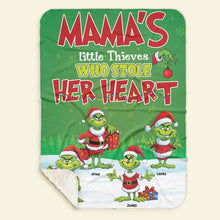 Load image into Gallery viewer, Personalized Christmas Blanket for Mama - Little Heart Thieves Blanket PopCulturePrints

