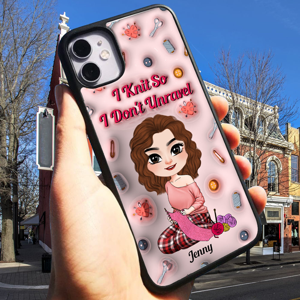 Personalized 3D Phone Case - Knit Lover Gift for Girls