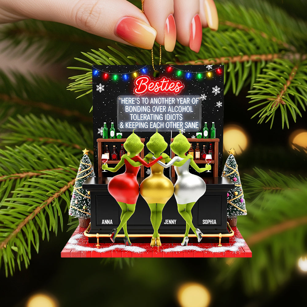 Besties Quote Ornament - Personalized Christmas Gift for Friends