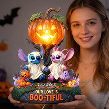 Load image into Gallery viewer, Our Love is Boo-tiful - Cosmic Halloween Love Acrylic Light Box - Personalized Gifts for Couples
