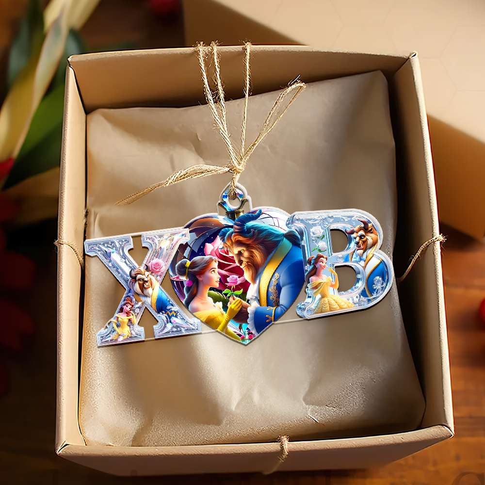 Personalized Beauty and the Beast Ornament - Perfect Christmas Gift | Valentine's Day Gifts Ornament PopCulturePrints