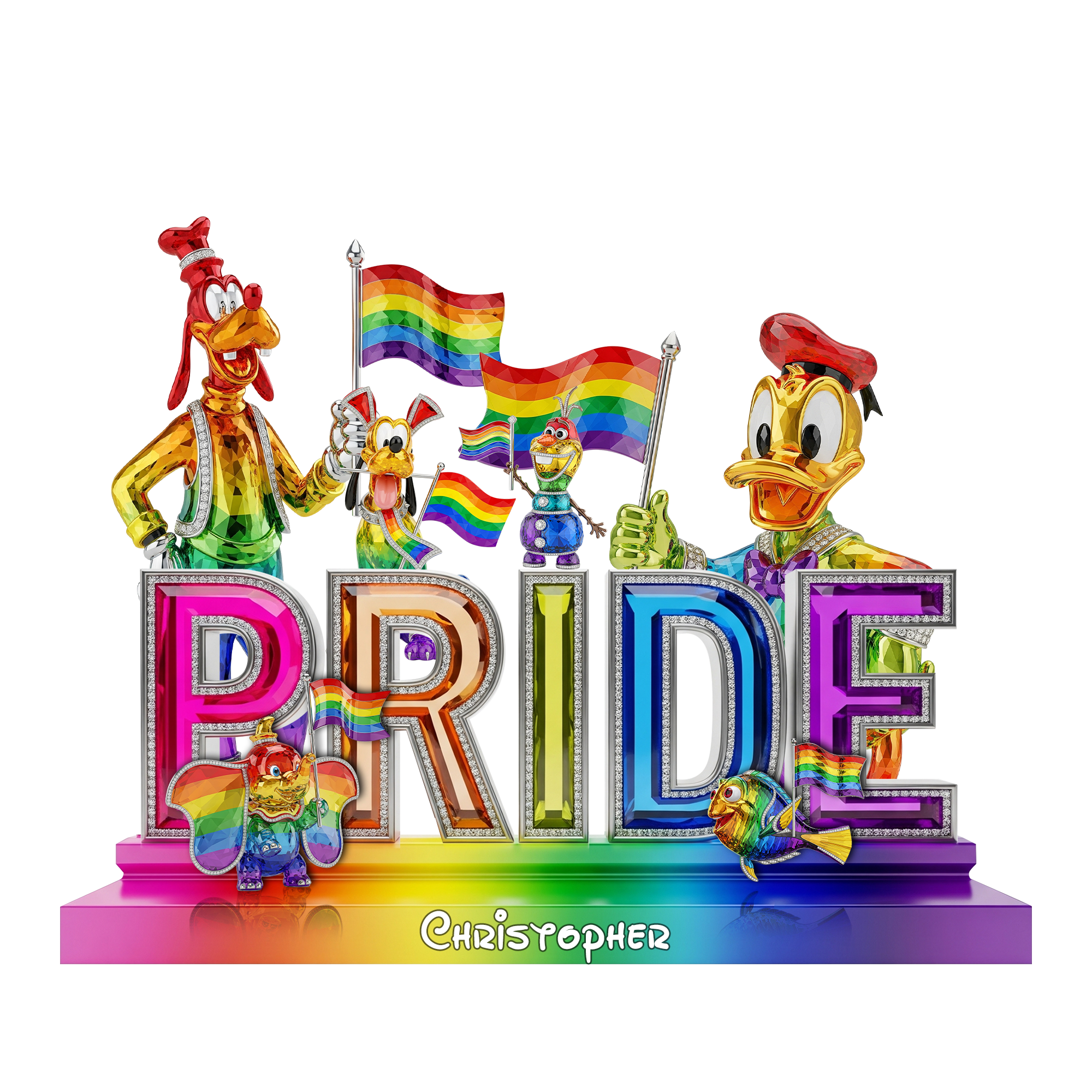 "Celebrate Love and Diversity!" - Personalized LGBT Pride Acrylic Plaque Gift for Friends, Family, and Loved Ones Shaped Plaques PopCulturePrints
