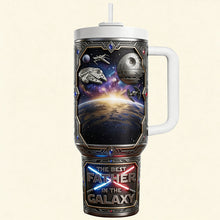 Load image into Gallery viewer, The Best Father in the Galaxy Tumbler - Personalized Gift for Dads and Grandpas Tumbler Cup PopCulturePrints
