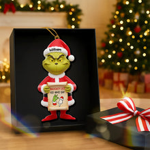 Load image into Gallery viewer, “Naughty List? No Problem!” - Funny Green Monster Acrylic Christmas Ornament - Personalized Gift for Kids Ornament PopCulturePrints
