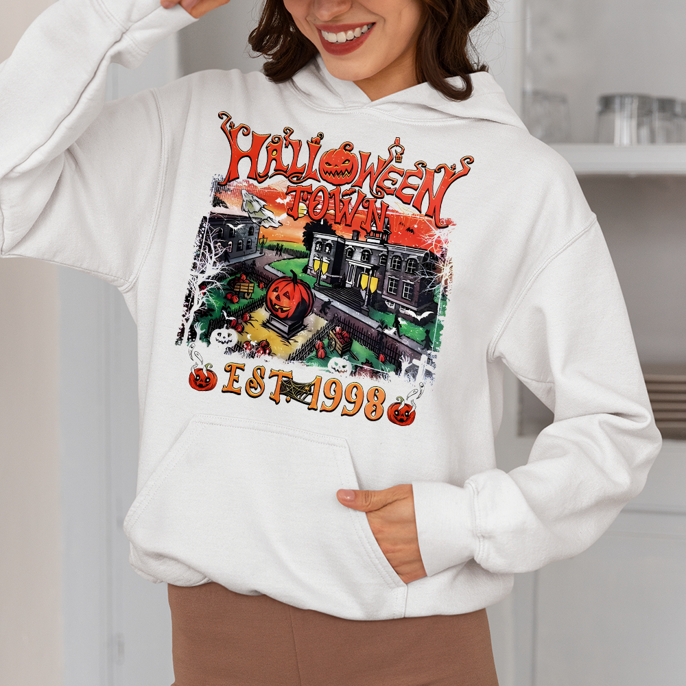 Halloween Town EST 1998 Sweatshirt - Retro Pumpkin Design