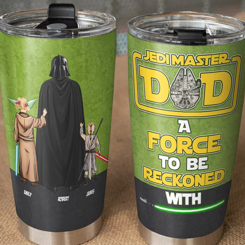 Jedi Master Dad Tumbler - Personalized Star Wars Gift for Father's Day Tumbler Cup PopCulturePrints