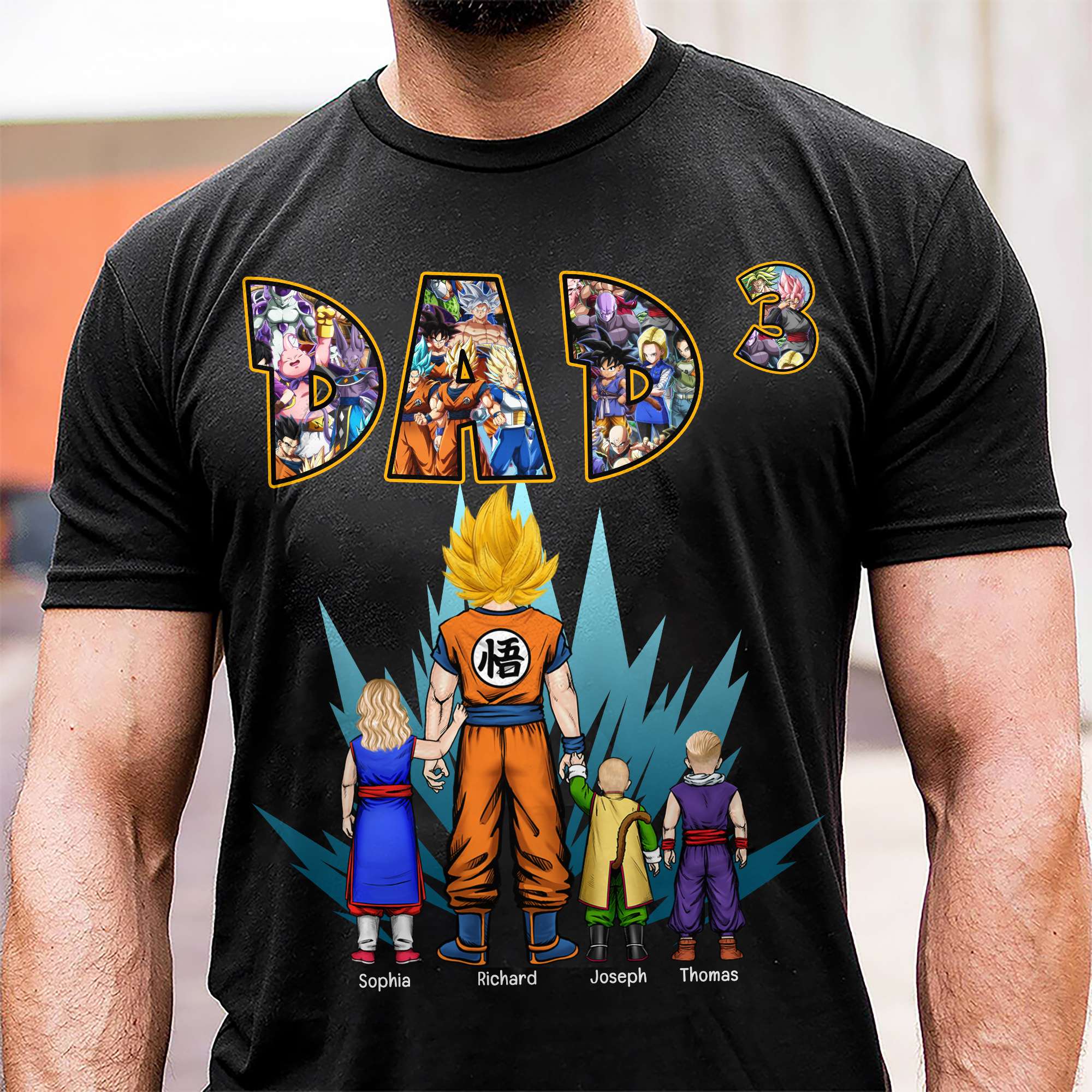 Personalized Dragon Ball Z Dad and Kids T-Shirt