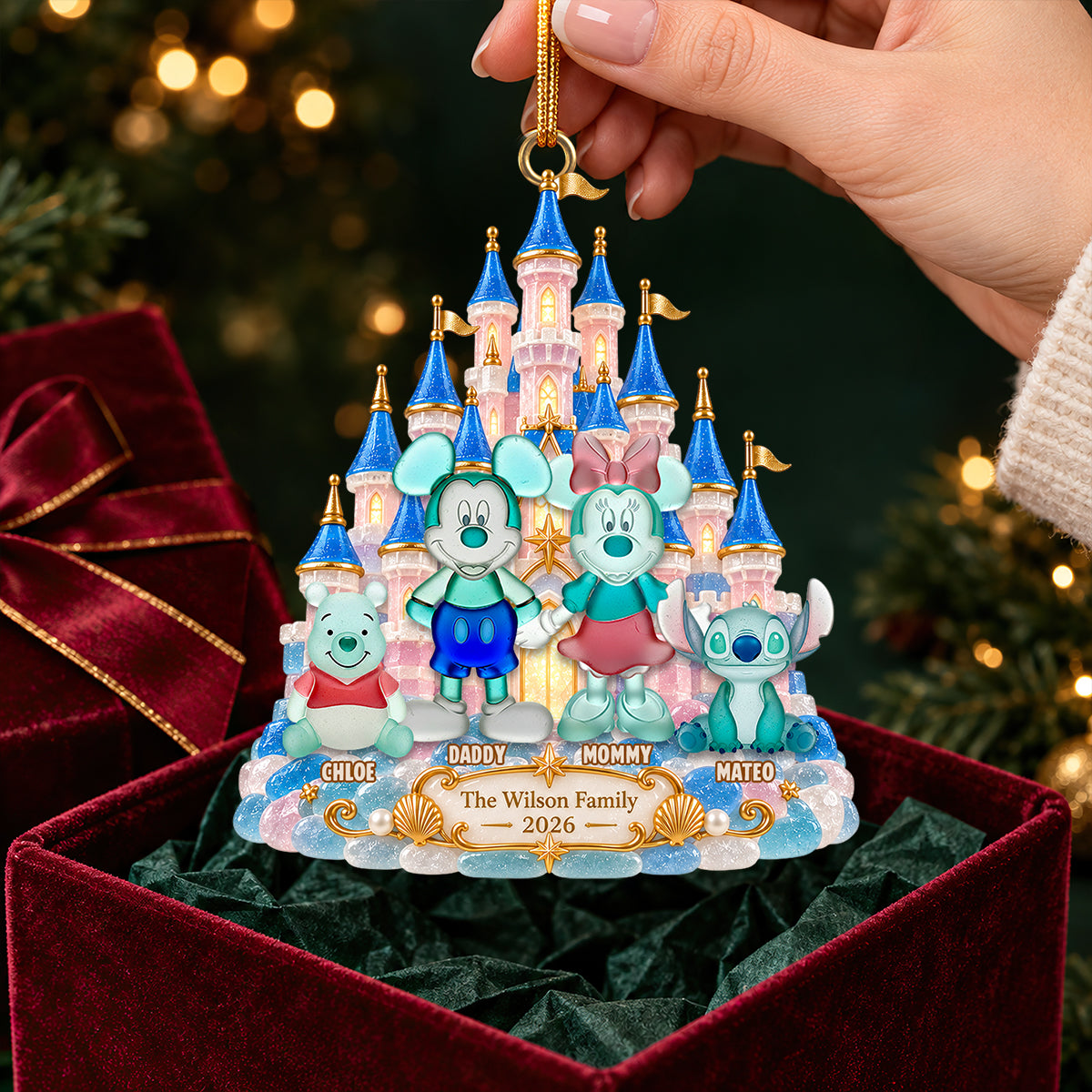 ✨ Make Memories with the Magical Castle Family Ornament - Personalized Christmas Gifts 🎄 Ornament PopCulturePrints