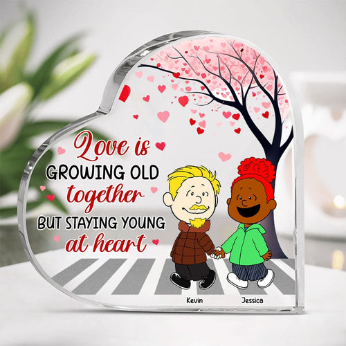 Personalized Love Is Growing Old Together Couple Plaque Shaped Plaques PopCulturePrints