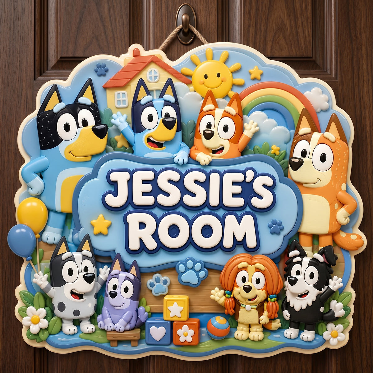 Personalized Cartoon Puppy Kids Acrylic Sign - A Joyful Gift for Children