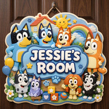 Load image into Gallery viewer, Personalized Cartoon Puppy Kids Acrylic Sign - A Joyful Gift for Children
