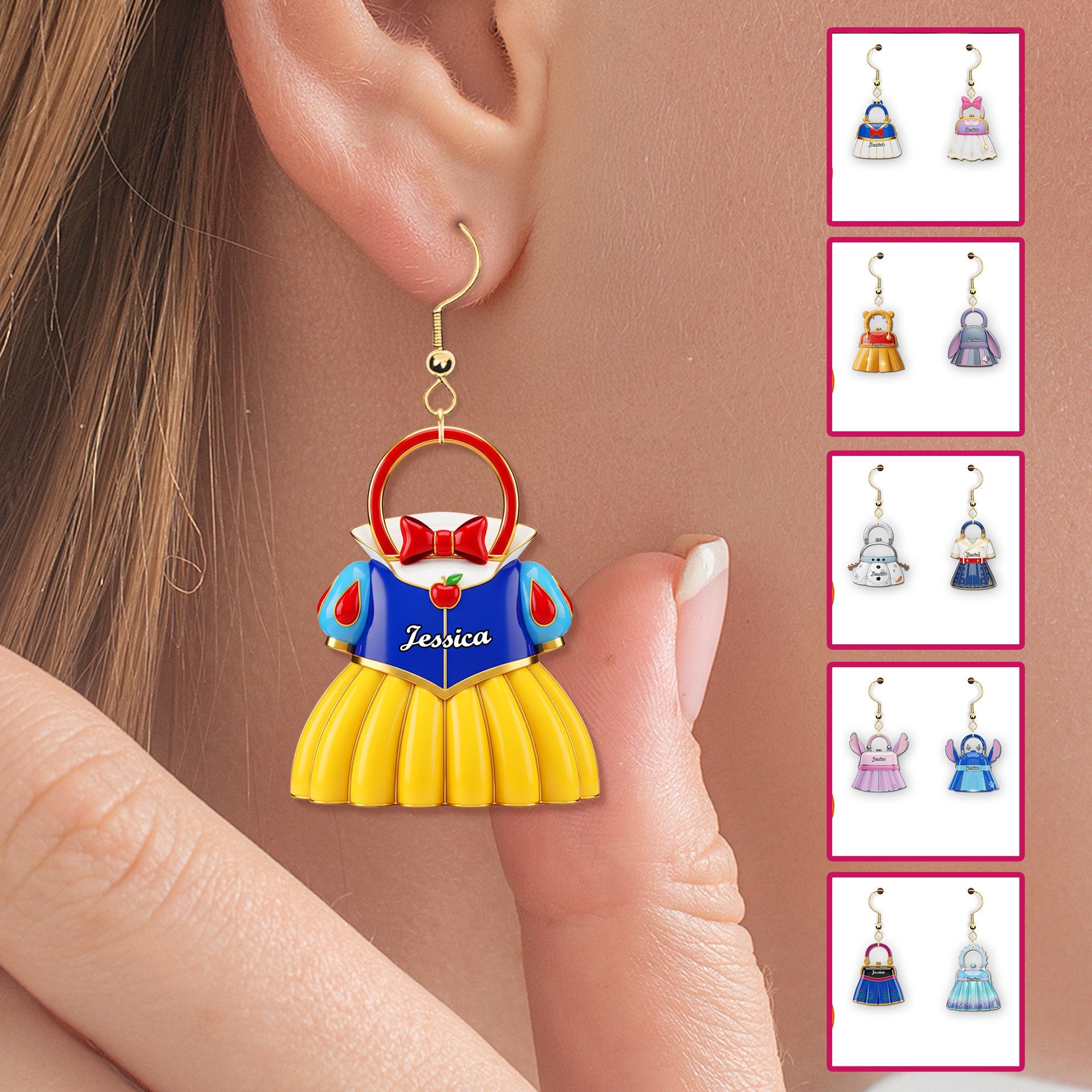 “Every Princess Deserves a Touch of Magic” - Handbag Acrylic Earrings - Personalized Gift for Princess Lovers Earrings PopCulturePrints