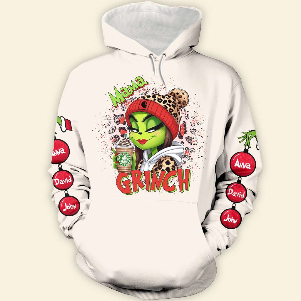 Personalized Mama Grinch Christmas Hoodie