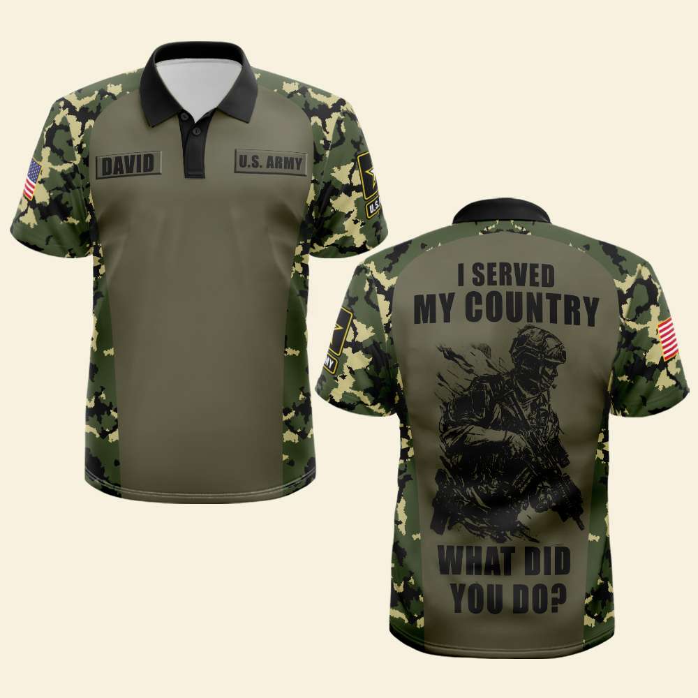 Personalized U.S. Army Veteran Camo Polo Shirt