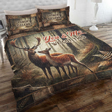 Load image into Gallery viewer, Personalized Deer Couple Quilt Bed Set Blanket PopCulturePrints
