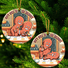 Load image into Gallery viewer, Playful Gingerbread Couple Personalized Ornament - Unique Holiday Decor - Valentine&#39;s Day Gifts Ornament PopCulturePrints
