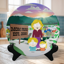 Load image into Gallery viewer, A Loving Tribute: Personalized Mom Park Ceramic Round Plate - Ideal Gift for Mom and Grandma Ceramic Round Plate PopCulturePrints
