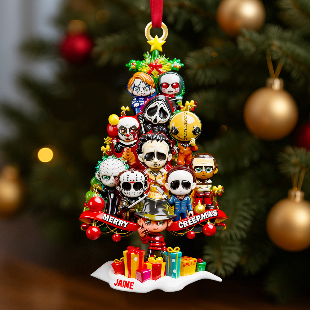Merry Creepmass! - Horror Christmas Tree Ornament - Personalized Gifts for Horror Fans Ornament PopCulturePrints