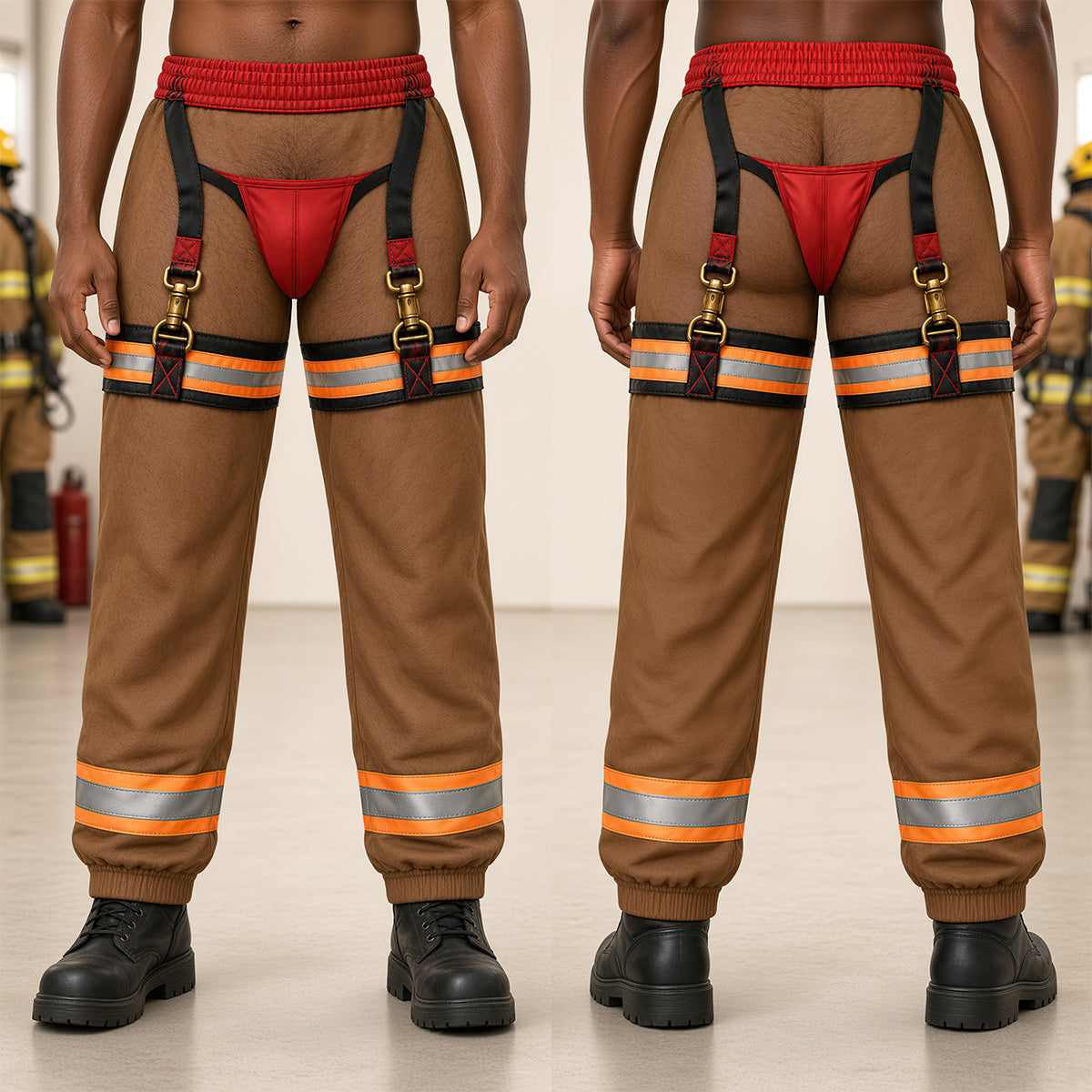 “Stay Hot, Look Cool!” - Funny Firefighter Sweatpants - Personalized Gift for Firefighters, Friends, and Family