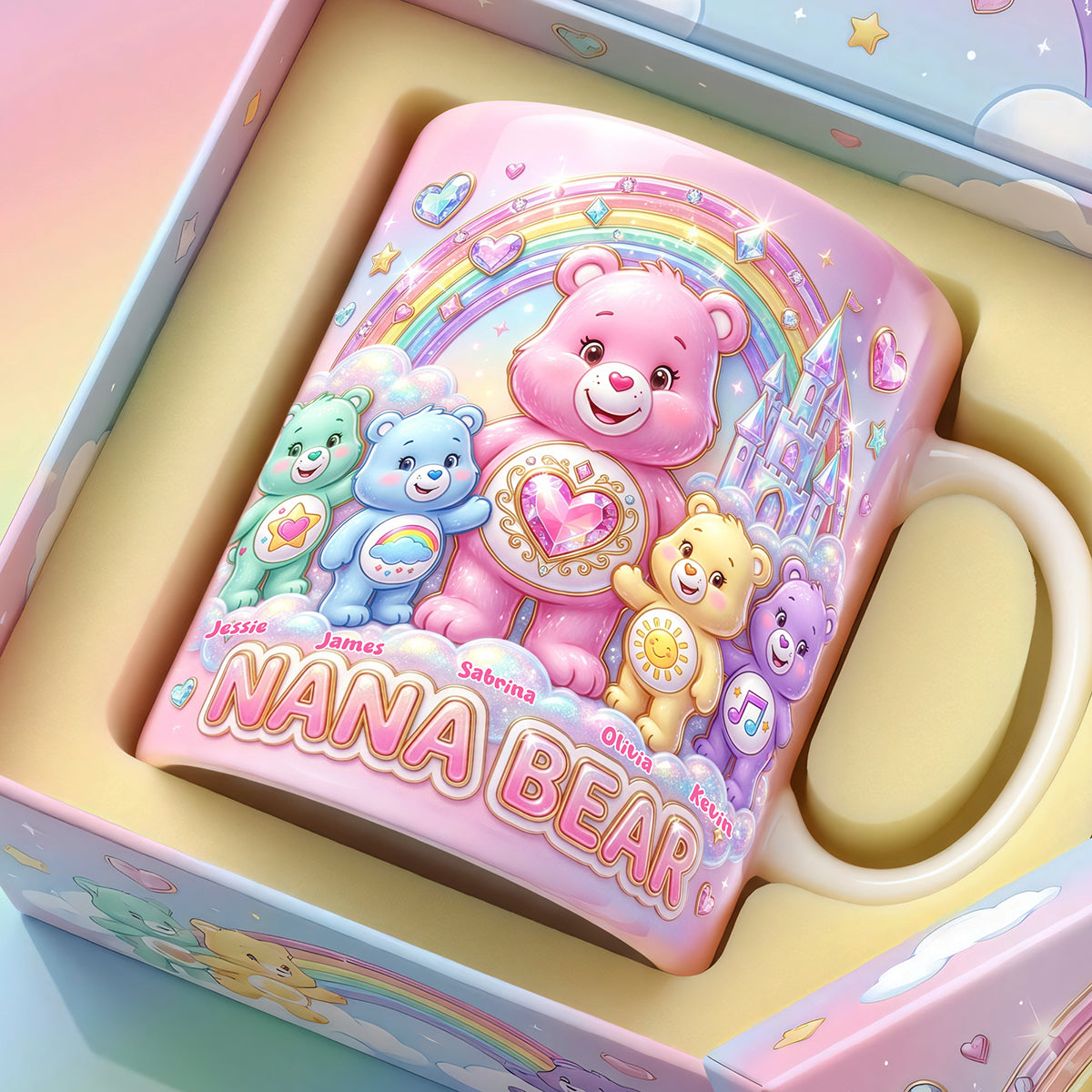 “Create Lasting Memories with Your Nana Bear” - Personalized Colorful Cubs Crew Coffee Mug - Gift for Mom, Grandma, and Loved Ones Coffee Mug PopCulturePrints