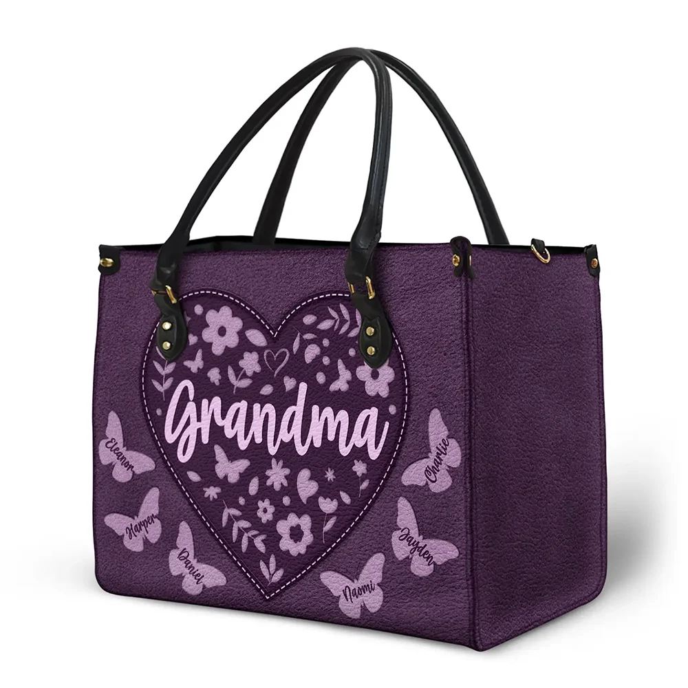 Mommy, a Heartfelt Tribute - Personalized Leather Bag for Moms and Grandmas Leather Bag PopCulturePrints