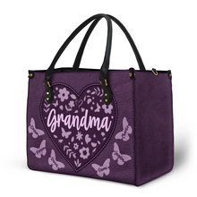 Load image into Gallery viewer, Mommy, a Heartfelt Tribute - Personalized Leather Bag for Moms and Grandmas Leather Bag PopCulturePrints
