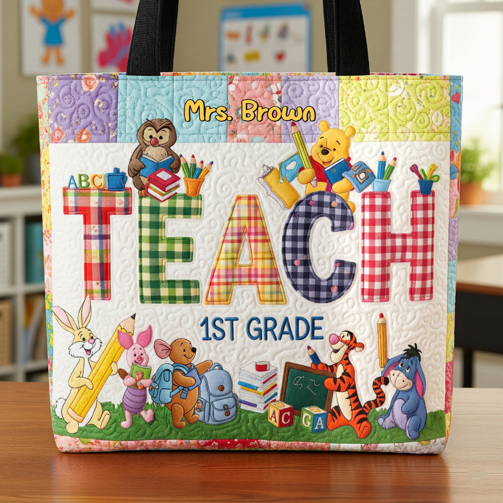 Teaching is a Work of Heart - Cute Teacher Tote Bag, Personalized Gift for Educators and Special Occasions Tote Bags PopCulturePrints