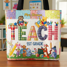 Load image into Gallery viewer, Teaching is a Work of Heart - Cute Teacher Tote Bag, Personalized Gift for Educators and Special Occasions Tote Bags PopCulturePrints
