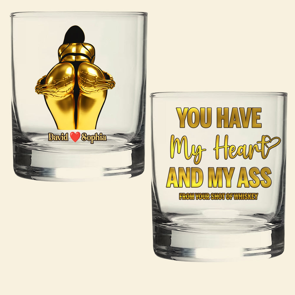You Have My Heart Round Glass - Unique Personalized Gifts for Couples Glass PopCulturePrints