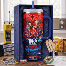 Load image into Gallery viewer, Celebrate 10 Years of Adventure - Fantastical World Colorful 40oz Tumbler With Handle - Personalized Gift for Fans
