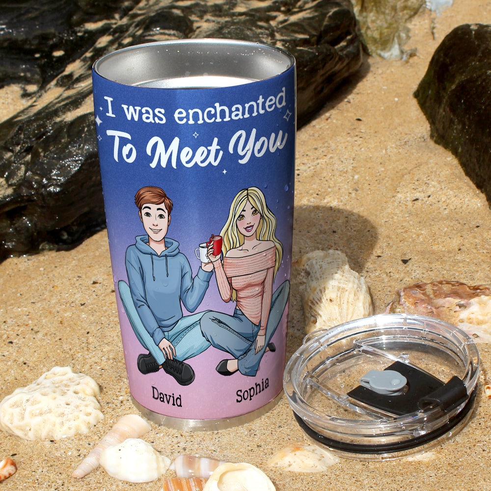 Personalized Enchanted Couple Tumbler - I Was Enchanted To Meet You Tumbler Cup PopCulturePrints