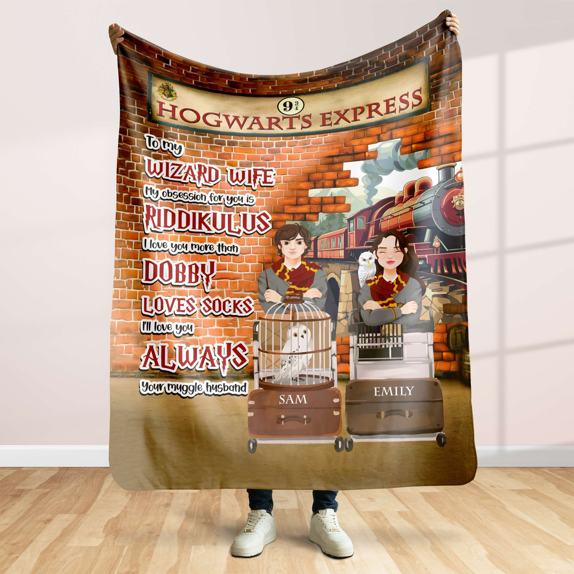 Personalized Hogwarts Express Blanket for Wizard Wives