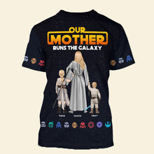 Load image into Gallery viewer, Personalized Galactic Mom 3D Shirt - Custom Family Names AOP Products PopCulturePrints
