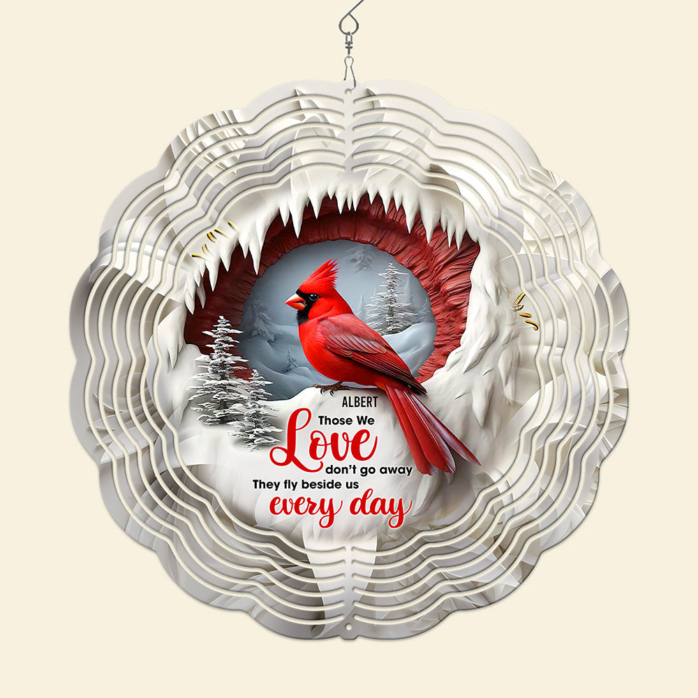 Personalized Memorial Wind Spinner with Red Cardinal Design Ornament PopCulturePrints