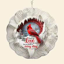 Load image into Gallery viewer, Personalized Memorial Wind Spinner with Red Cardinal Design Ornament PopCulturePrints
