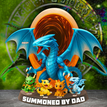Load image into Gallery viewer, &quot;Summoned by Dad&quot; - Personalized Dragon Dad Acrylic Plaque - Unique Gift for Dad, Grandpa, or Father Figures Shaped Plaques PopCulturePrints
