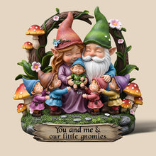 Load image into Gallery viewer, You and Me &amp; Our Little Gnomies - Personalized Happy Gnome Family Acrylic Plaque Shaped Plaques PopCulturePrints
