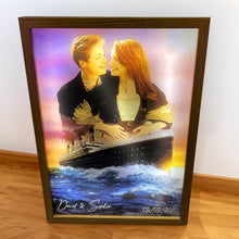 Load image into Gallery viewer, Personalized Couple Light Frame - Titanic Inspired Gift Light Picture Frame PopCulturePrints

