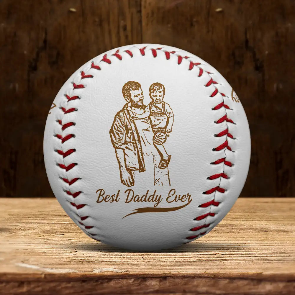 “Best Dad Ever” – Custom Engraved Baseball – Personalized Gift for Dad & Grandpa Baseball, Softball PopCulturePrints