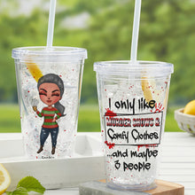 Load image into Gallery viewer, Personalized Horror Lover&#39;s Acrylic Tumbler - Murder Shows &amp; Comfy Clothes Tumbler Cup PopCulturePrints
