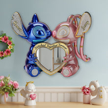 Load image into Gallery viewer, Stitched Together Forever - Cute Alien Couple Mirror - Personalized Gift for Couples Mirror PopCulturePrints
