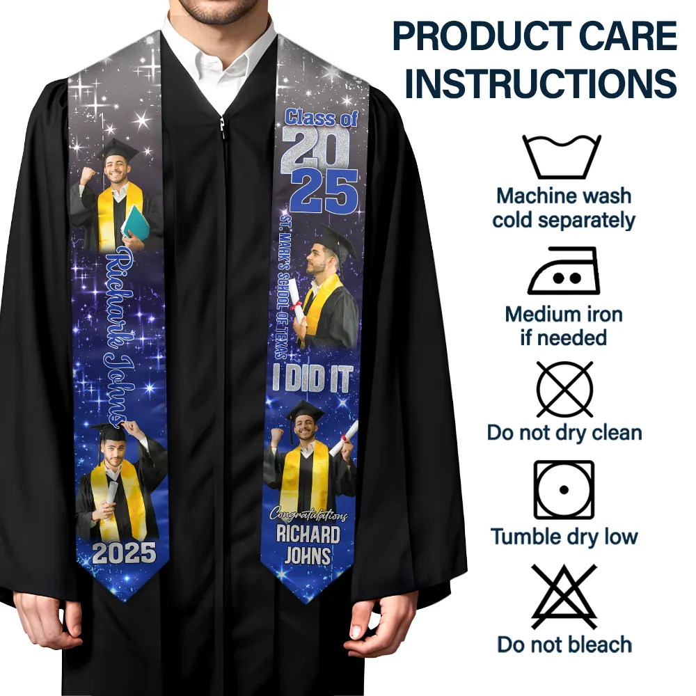 Custom Photo: She Believed She Could So She Did - Personalized Stoles Stoles PopCulturePrints