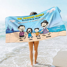 Load image into Gallery viewer, Personalized Family Beach Towel - Custom Summer Beach Landscape Design
