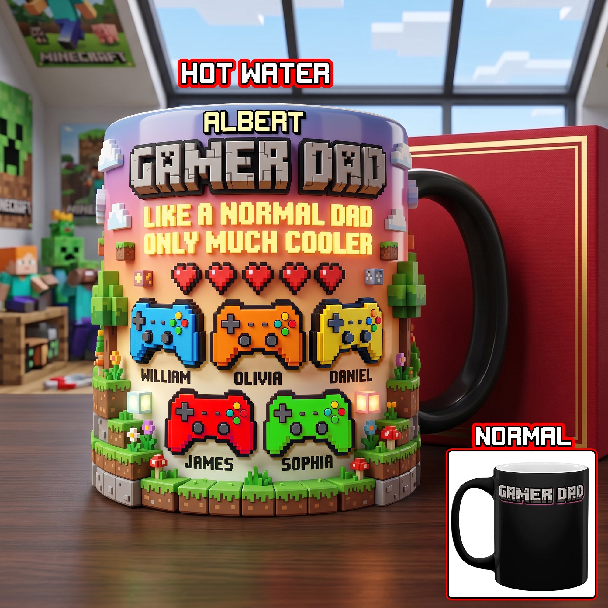 Gamer Dad Magic Coffee Mug - 'Like a Normal Dad, Only Much Cooler' - Personalized Gifts for Dads Coffee Mug PopCulturePrints