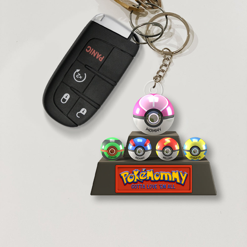 Gotta Love 'Em All - Personalized Keychain for Dads and Grandpas Keychains PopCulturePrints