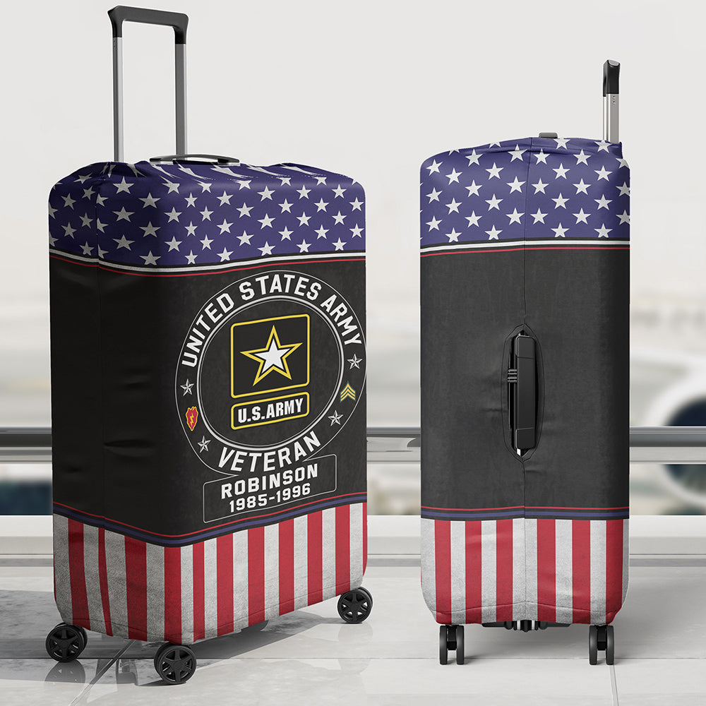 Personalized U.S. Army Veteran Luggage Cover