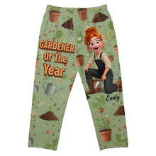 Load image into Gallery viewer, "Celebrate the Bloom!" - Personalized Garden Girl Pajama Pants - Gift for Gardeners and Plant Lovers Pajama Pant PopCulturePrints
